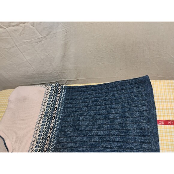 Vintage Pink/Blue Womens Sweater Basic Editions Plus 1 XL Long Sleeve V neck - Picture 16 of 16